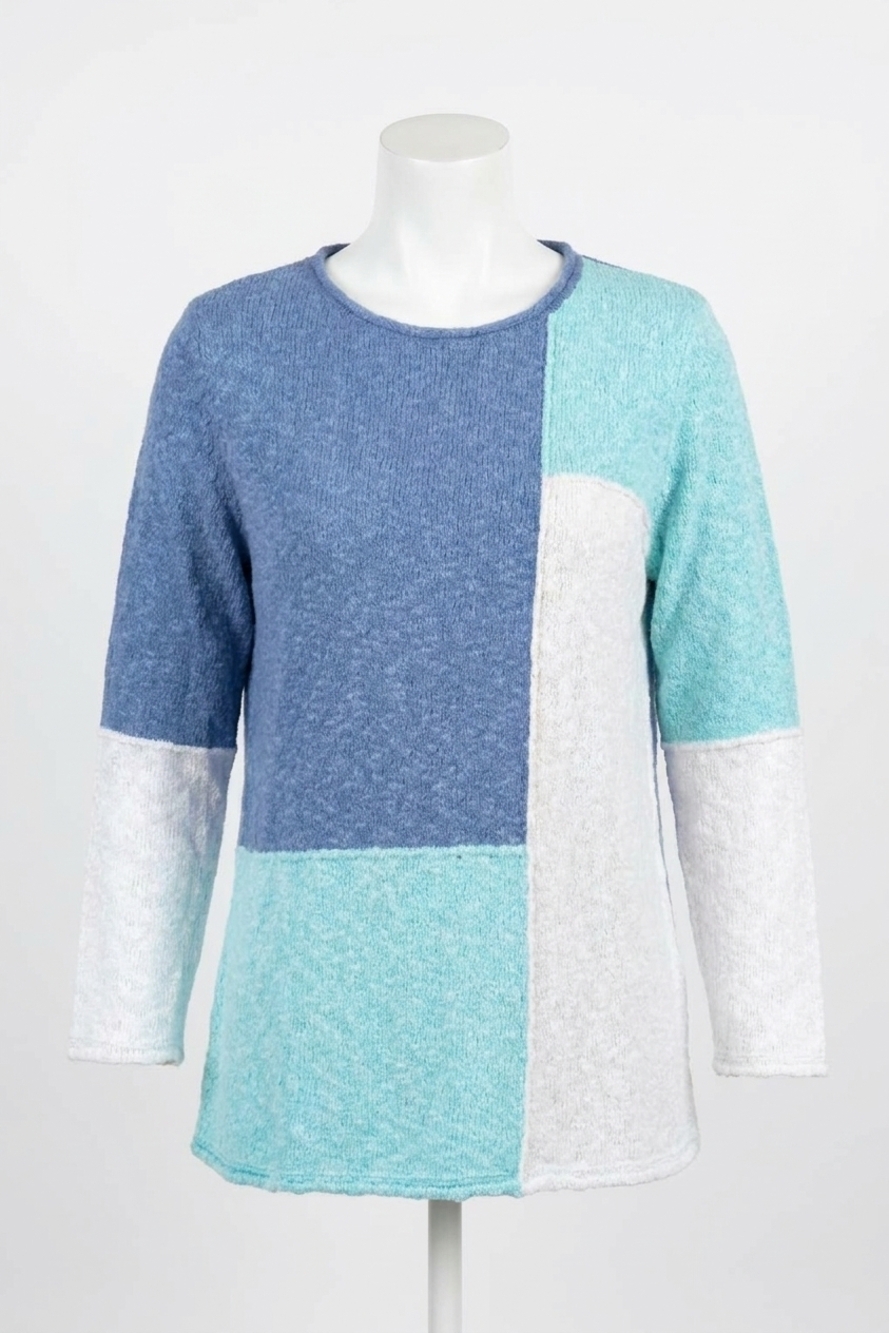 NEW HABITAT yin yang color block pullover in dusk